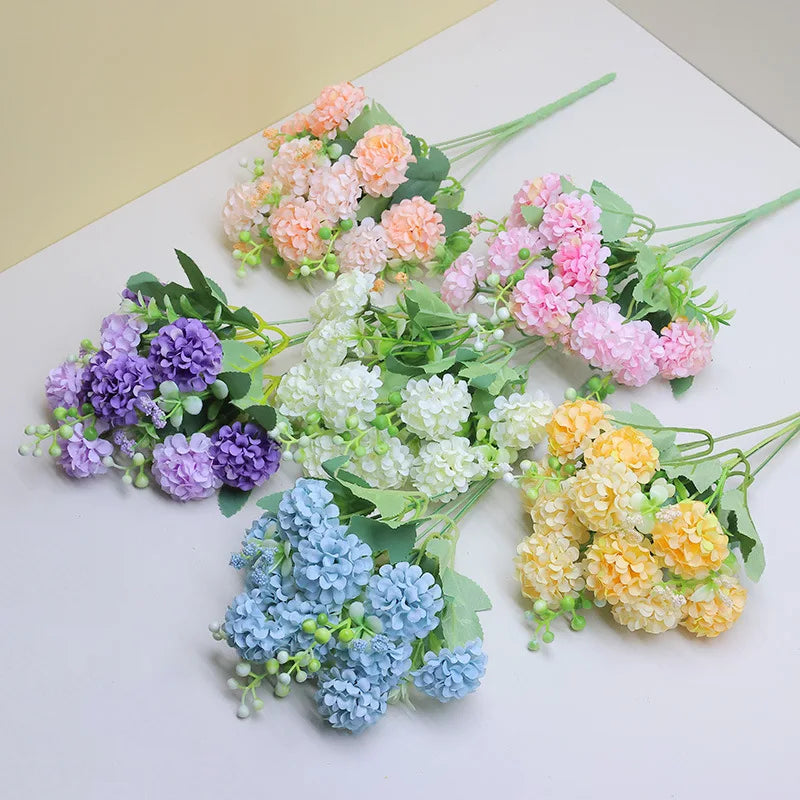 5-Pack Artificial Carnation Bouquet – 10 Heads Silk Flowers Artificial Flower Bouquet Axl
