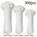 300 Pcs Heavy-Duty Nylon Cable Ties – Self-Locking Zip Ties Nylon Cable Ties Axl White
