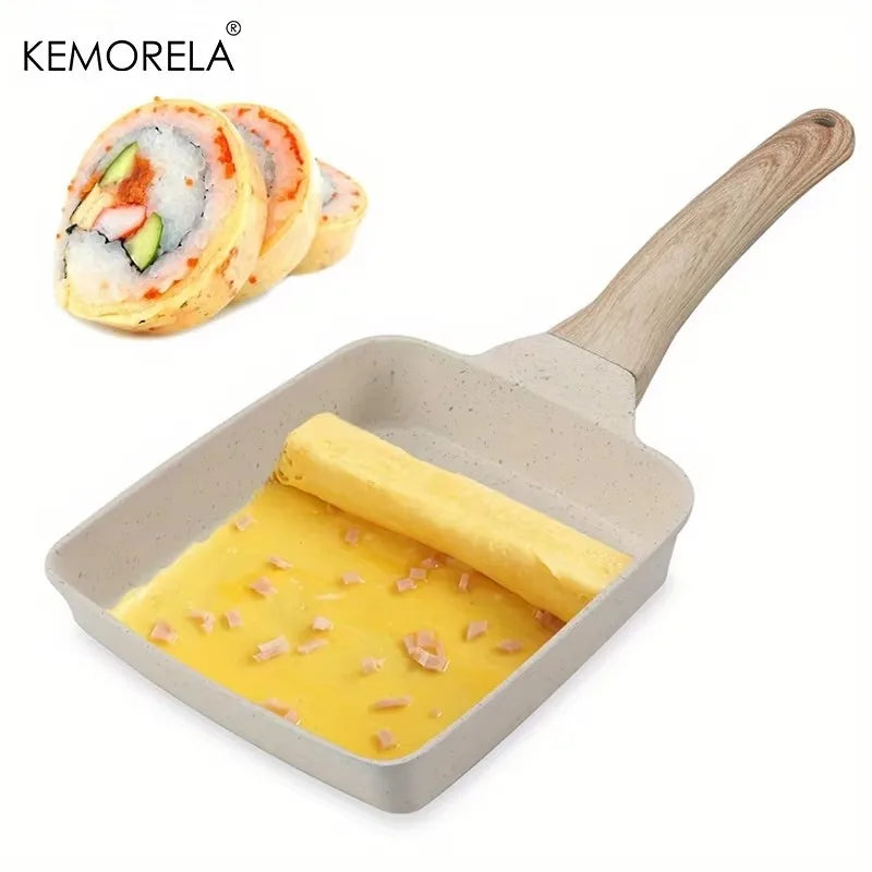 KEMORELA Tamagoyaki Pan – Non-Stick Japanese Egg Pan Tamagoyaki Egg Pan Axl White