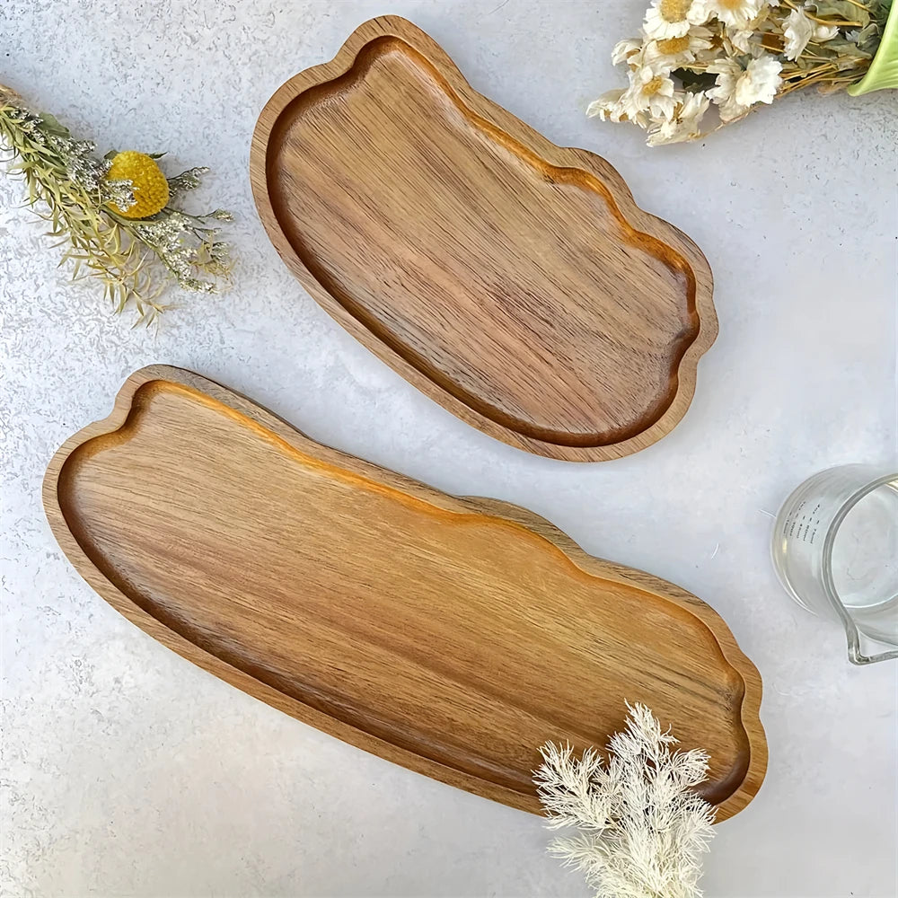 Japanese Style Wooden Tray – Tea, Coffee & Dessert Dish Wooden Serving Tray Axl