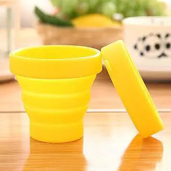 Collapsible Silicone Folding Cup – Travel & Camping Tumbler Collapsible Silicone Cup Axl YELLOW