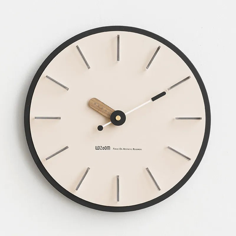 Modern Silent Wall Clock – Minimalist Acrylic Art Decor 36cm Decorative Wall Clock Axl Beige-3D Style