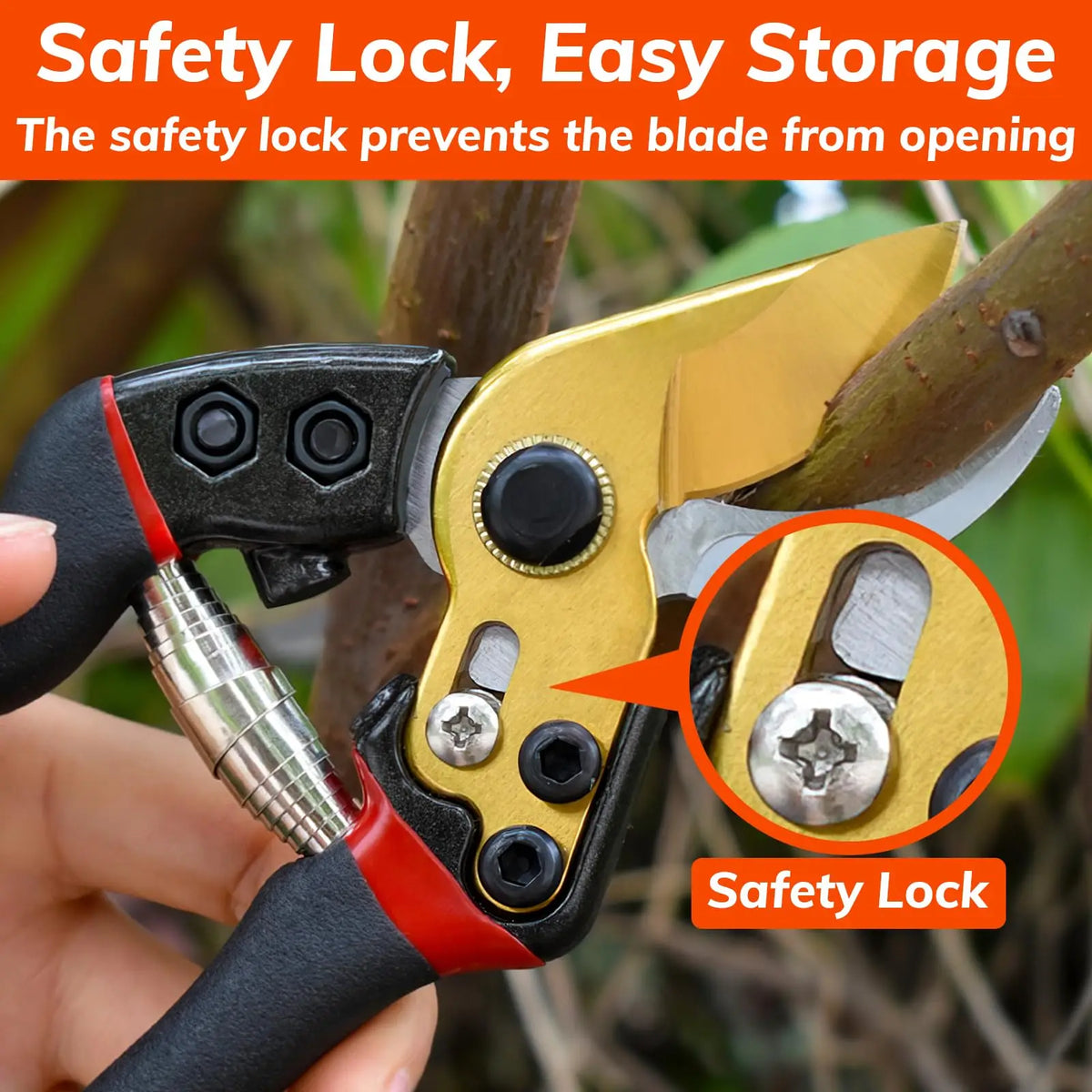 PLYS 7.7" Titanium Bypass Pruning Shears | SK-5 Steel Pruners Bypass Pruning Shears Axl