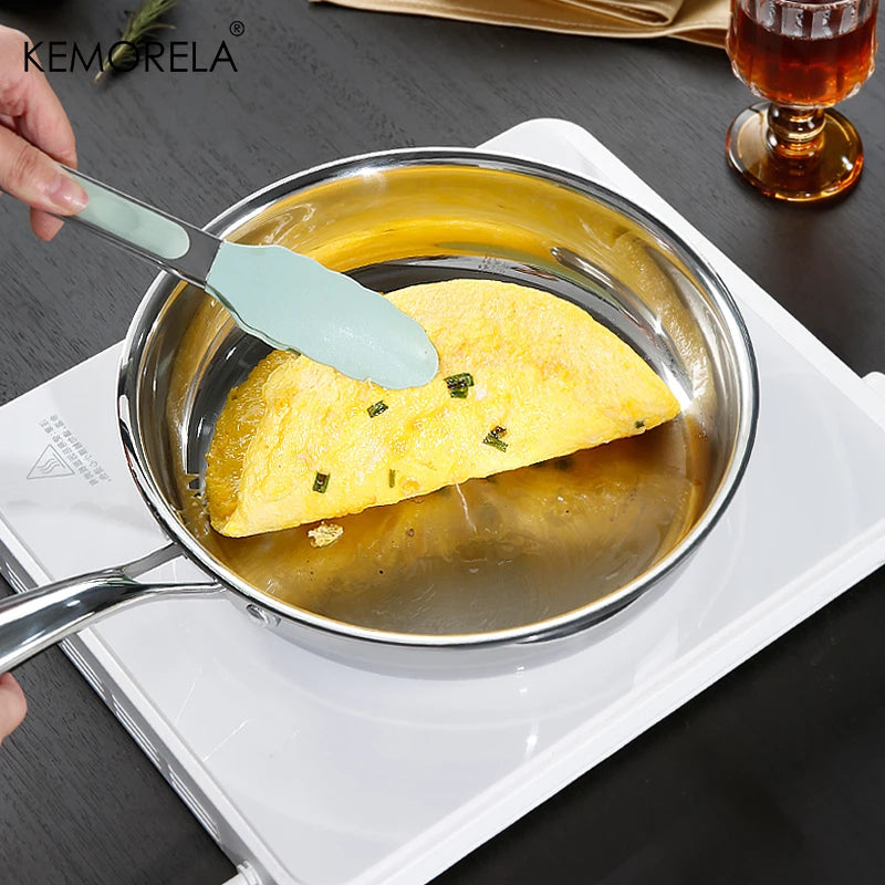 KEMORELA 304 Stainless Steel Skillet – Uncoated 3-Layer Pan Stainless Steel Skillet Axl
