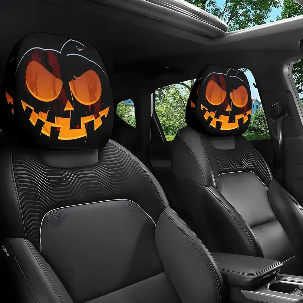 Cartoon Eyes Car Headrest Covers – 2-Pack Halloween Decor Car Headrest Cover Axl