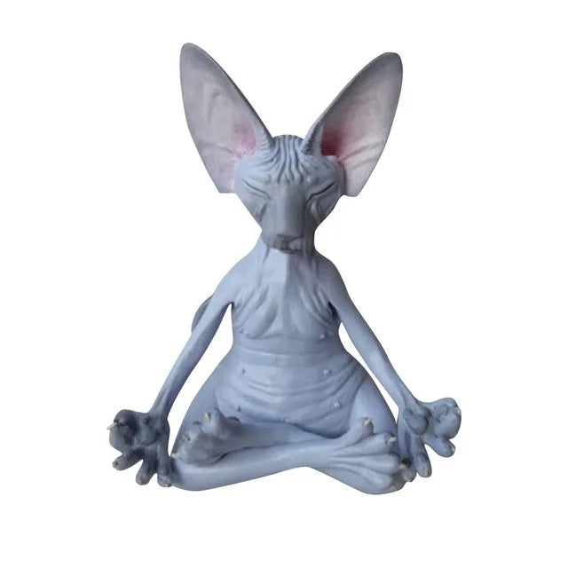 Whimsical Buddha Cat Statue – Resin Yoga Garden Sculpture Garden Sculpture Axl D