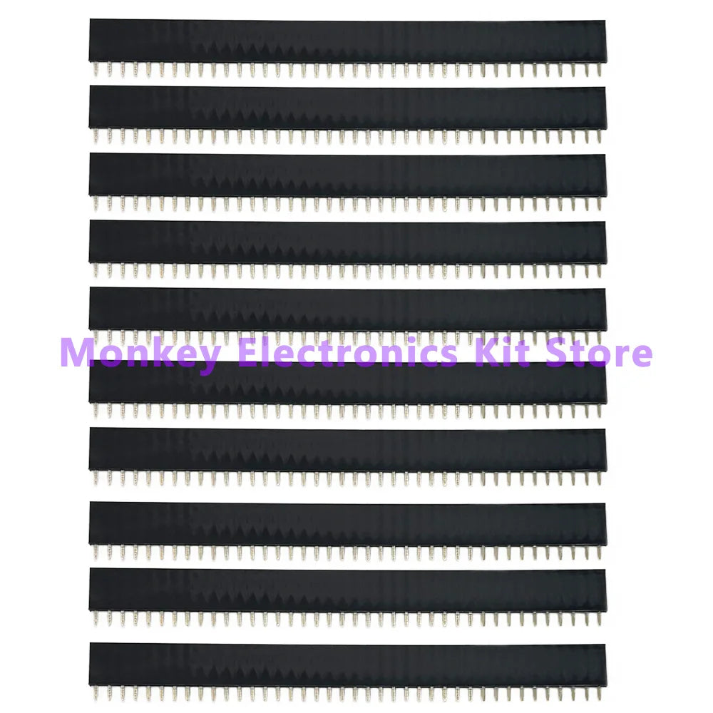 10pcs 40-Pin 2.54mm Breakable Pin Header PCB Connector Arduino PCB Pin Header Axl Female Black