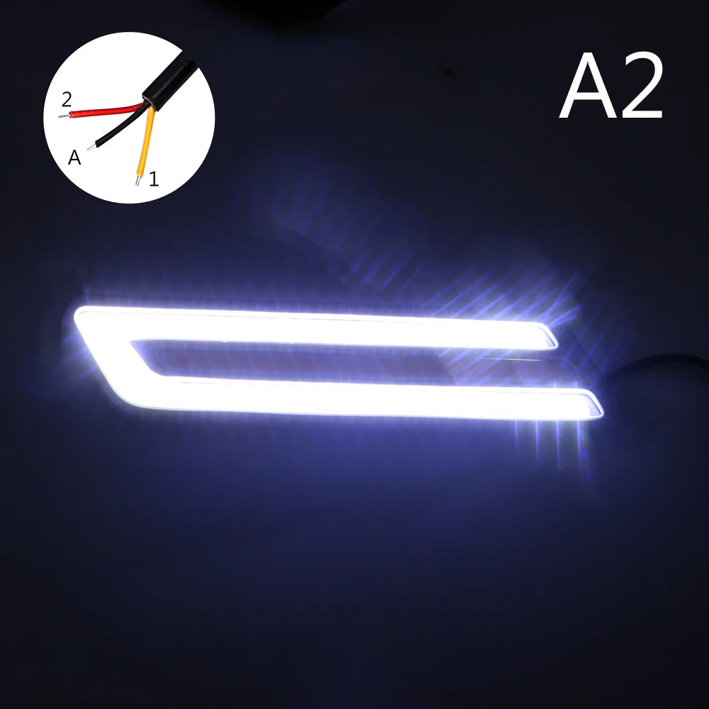 COB LED DRL & Turn Signal Fog Lamp – Waterproof Pair 12V LED Car DRL Light Axl
