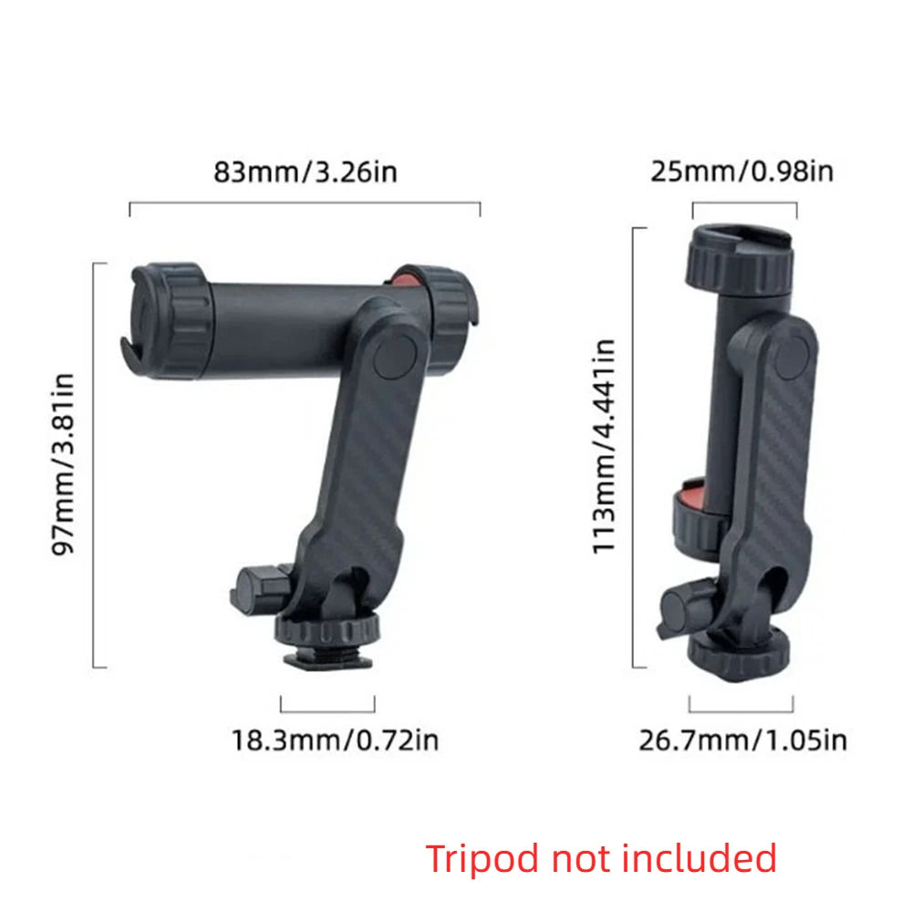 360° Phone Tripod Mount with Dual Cold Shoe | Universal Holder Phone Tripod Mount Axl