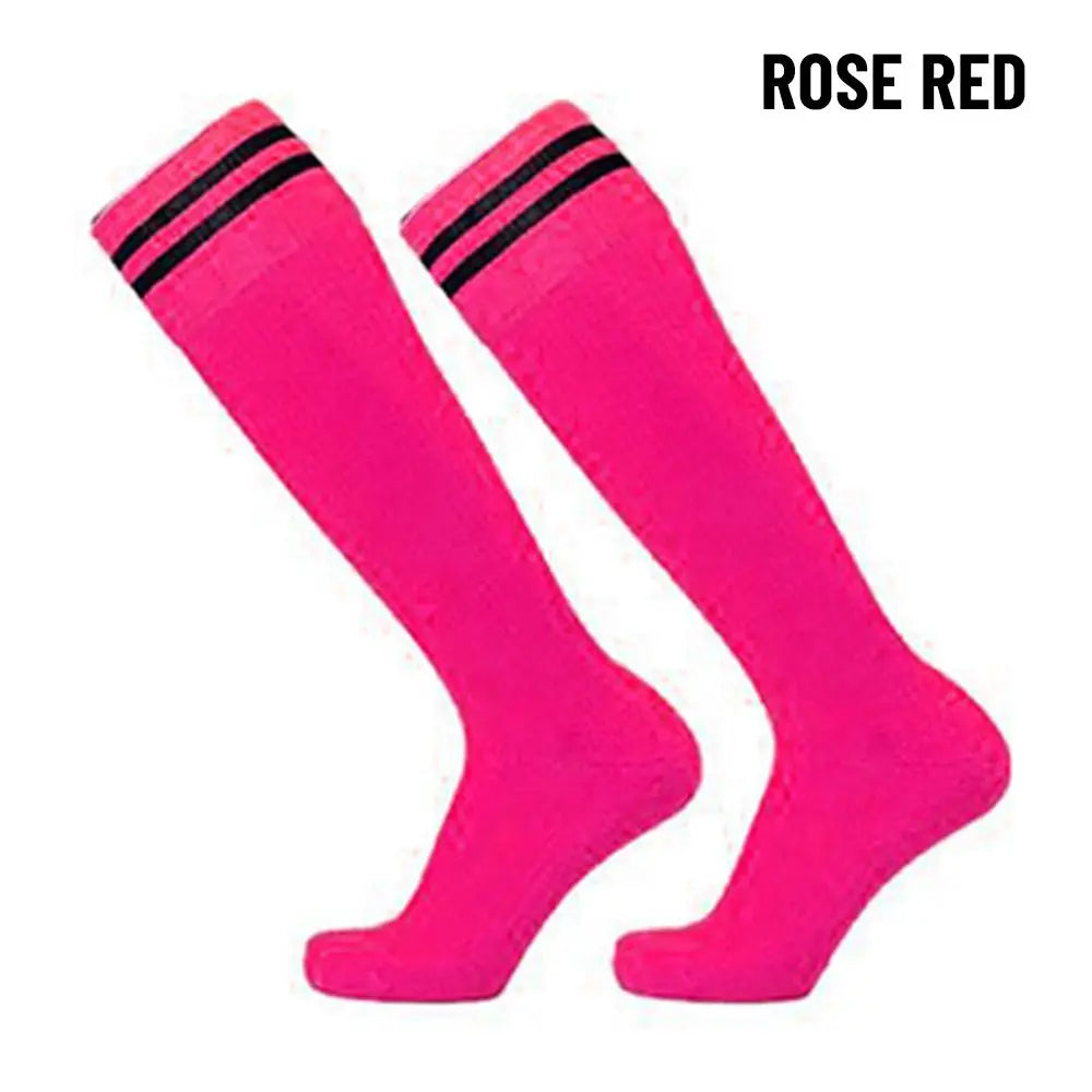 Kids Non-Slip Grip Football Socks – Breathable Sports Socks Kids Football Socks Axl rose red