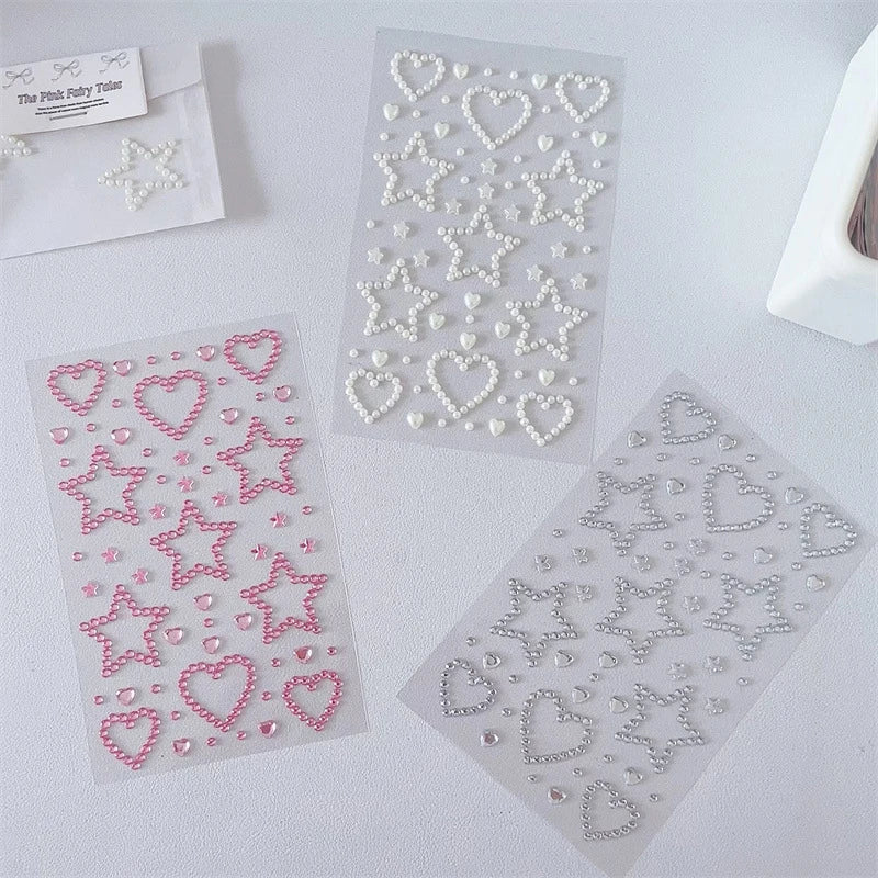 3D Star & Heart Rhinestone Stickers – Kids DIY Craft Decor Rhinestone Craft Stickers Axl