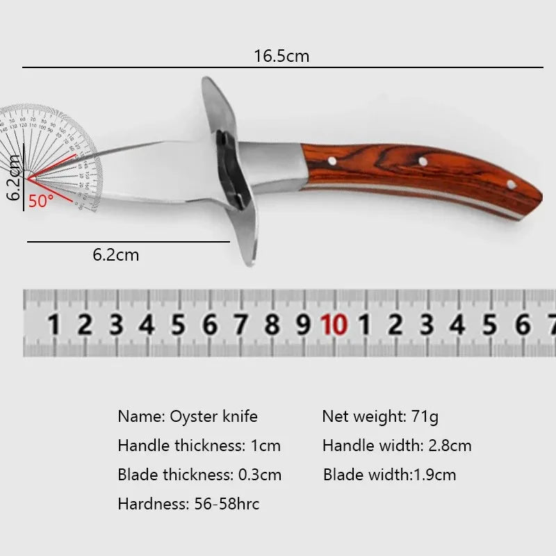 Oyster Shucking Knife – Wood Handle & Stainless Steel Seafood Tool Seafood Shucking Knife Axl