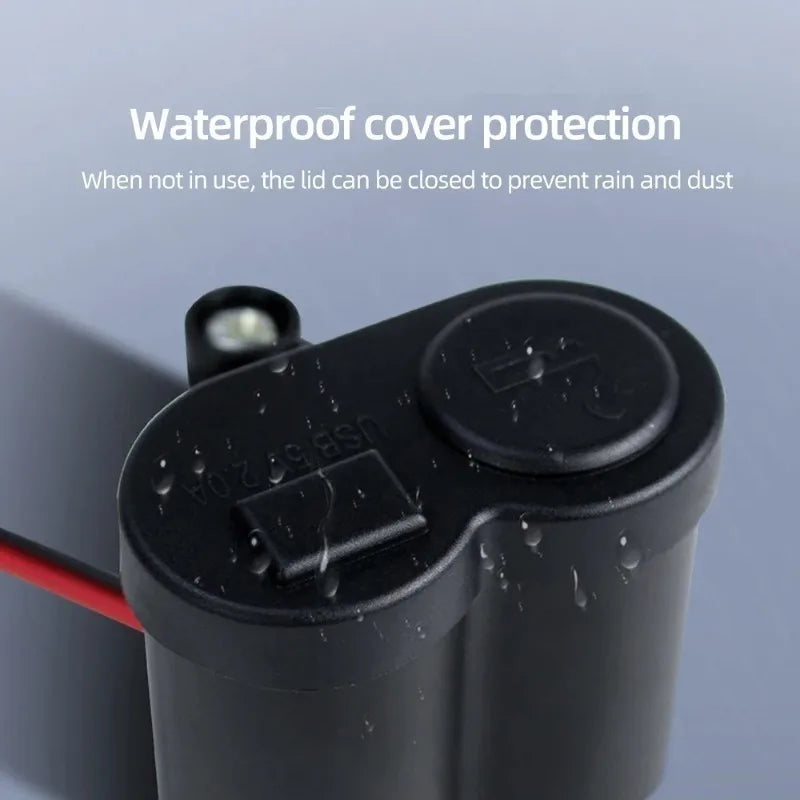 Waterproof Motorcycle USB Charger 12V 2A with Switch & Socket Motorcycle USB Charger Axl