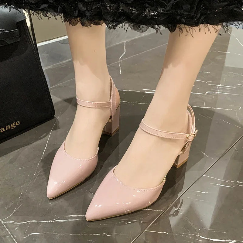 Candy Color Ankle Strap Pumps – Pointed Toe High Heels Ankle Strap Pumps Axl