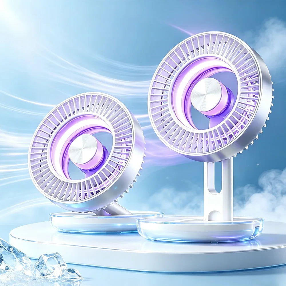 BALASHOV Foldable Desk Fan – 5-Speed LED Light & Type-C Portable Desk Fan Axl