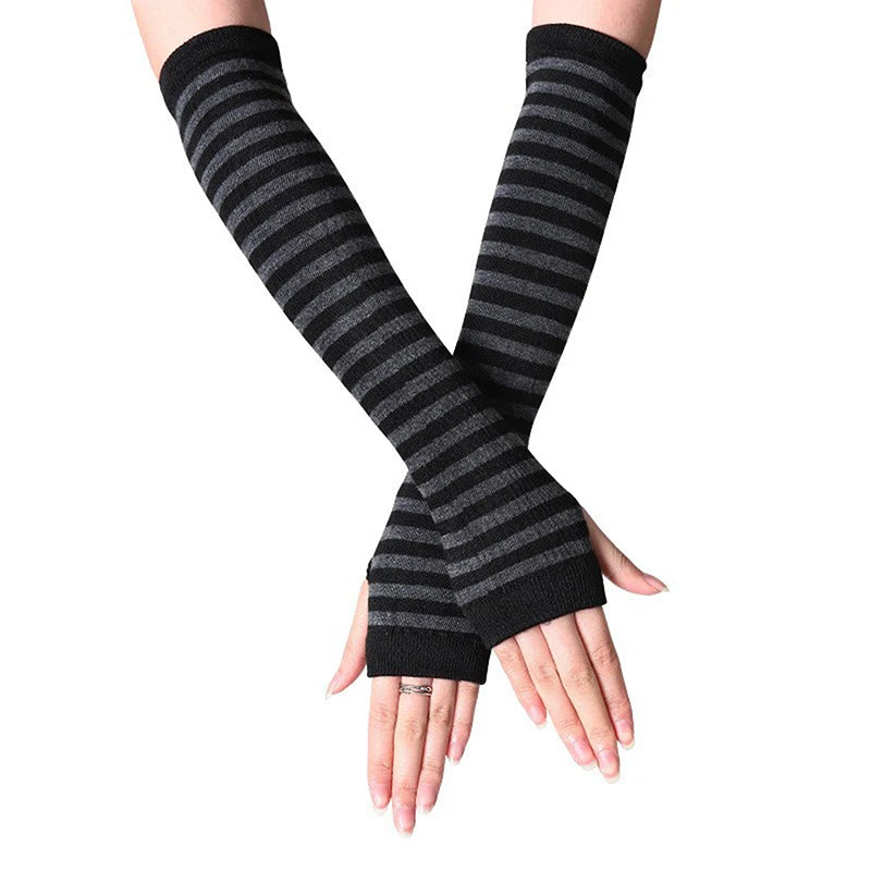 Women's Fingerless Knit Arm Warmers – Long Sleeve Wrist Gloves Fingerless Arm Warmers Axl grey