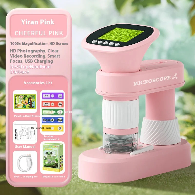 Portable Handheld HD Kids Microscope 500x | Science Kit Kids Science Microscope Axl