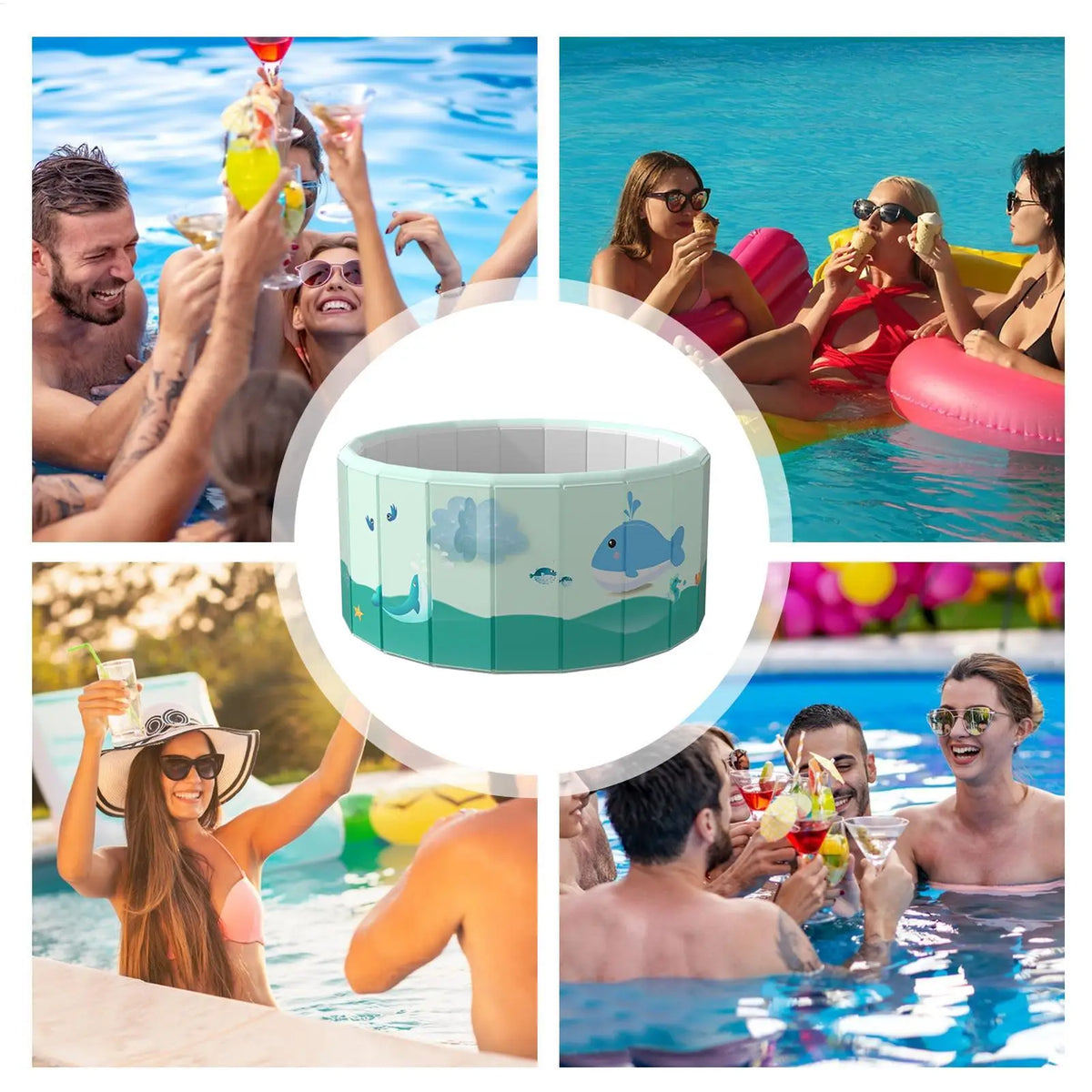 Foldable Non-Inflatable PVC Pool – Kids, Adults & Pets Foldable Swimming Pool Axl