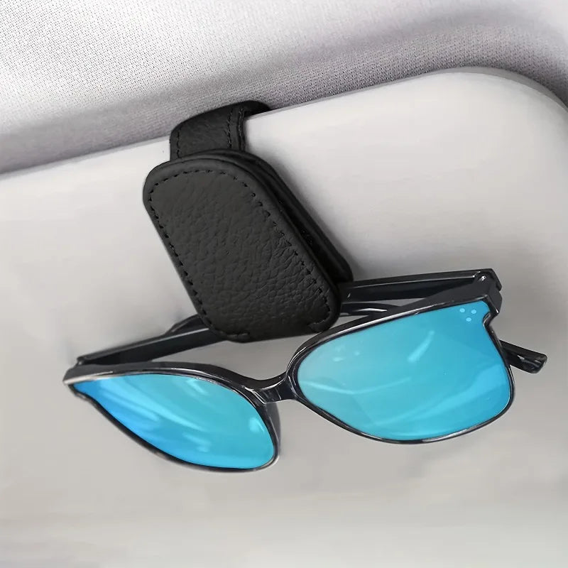 Magnetic PU Leather Car Visor Glasses Holder Clip Car Visor Organizer Axl
