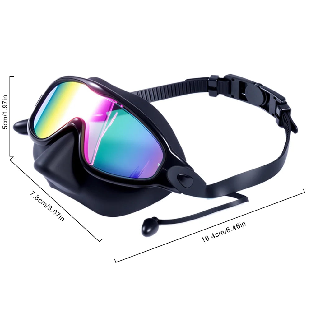 Kids Swim Goggles with Nose Cover, Earplugs & UV Protection Kids Swim Goggles Axl Black