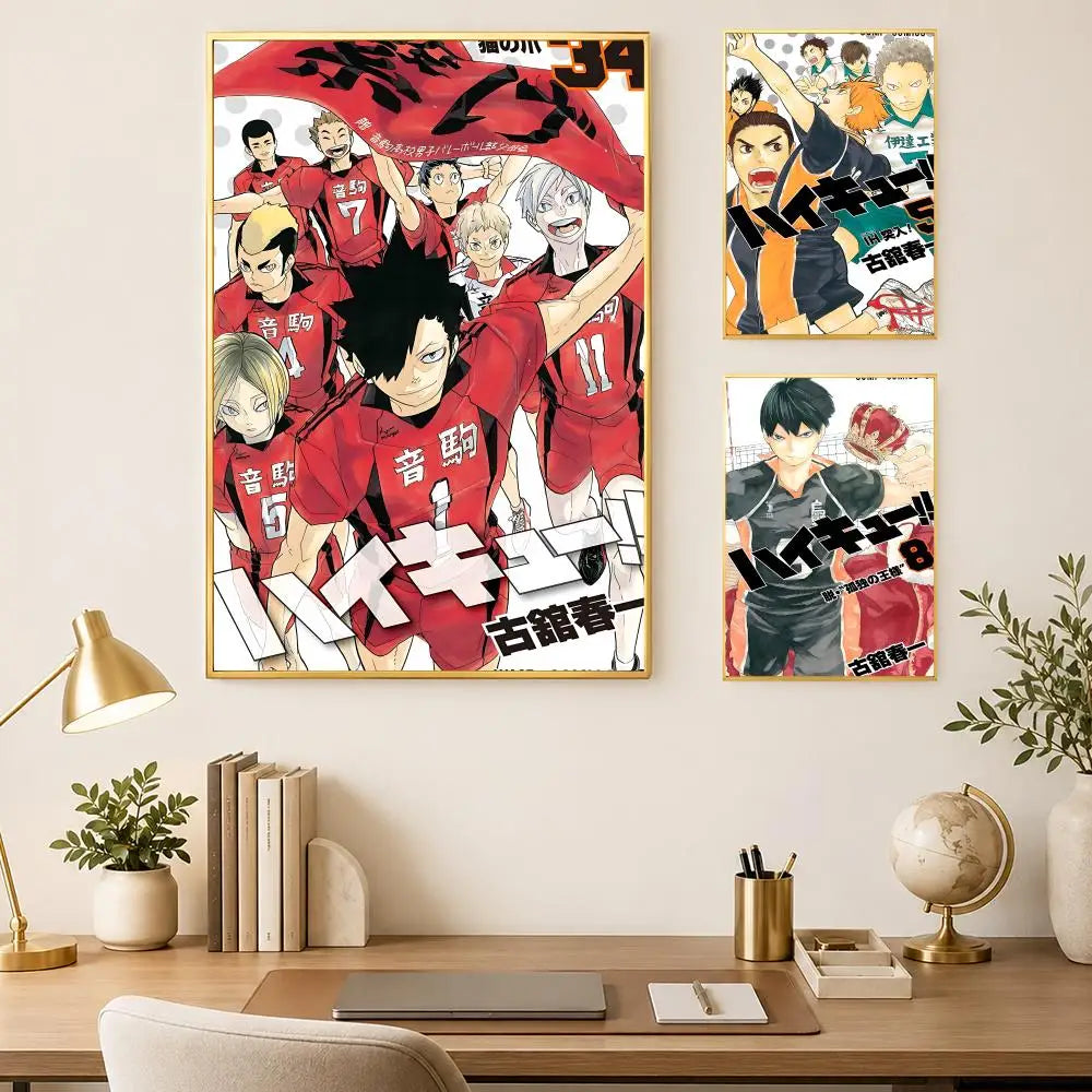 Haikyuu Anime Wall Poster – Self-Stick HD Waterproof Art Anime Wall Poster Axl