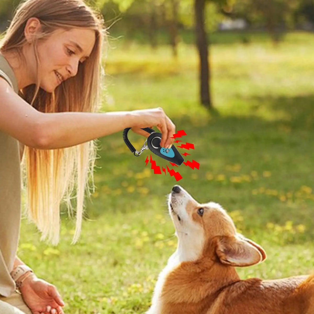 2-in-1 Dog Training Clicker & Silent Whistle + Wrist Strap Dog Training Clicker Axl
