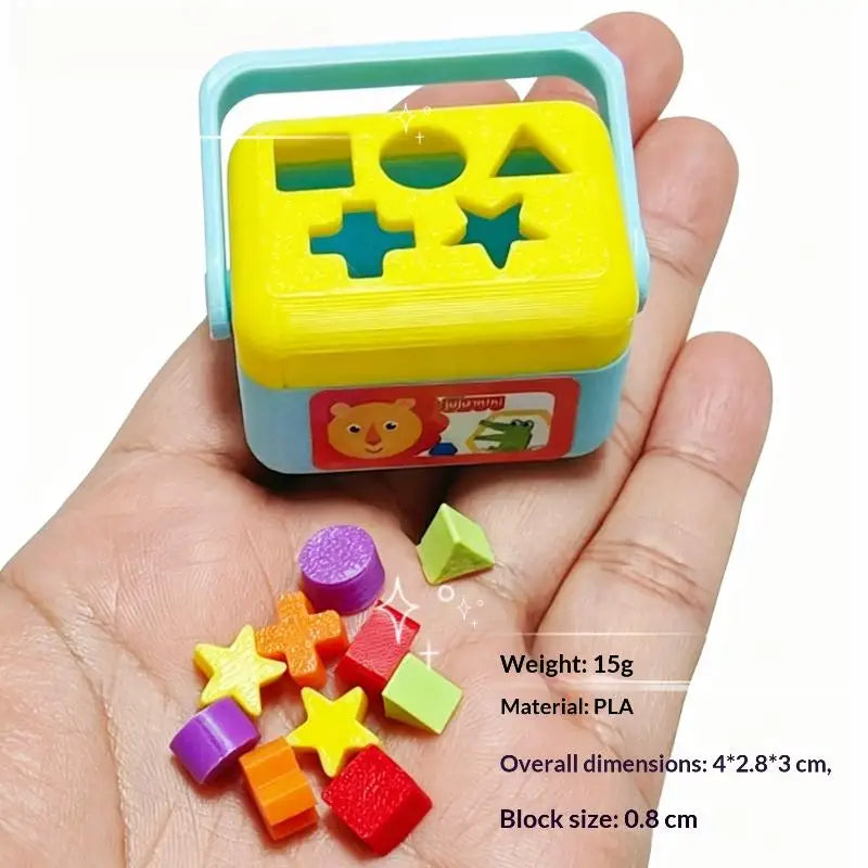 1:12 Miniature Shape Sorting Toy Box – Dollhouse Nursery Prop Dollhouse Accessory Axl one size