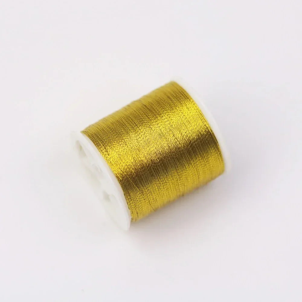 100M Metallic Embroidery Thread Gold Silver Cross Stitch Floss Embroidery Thread Axl