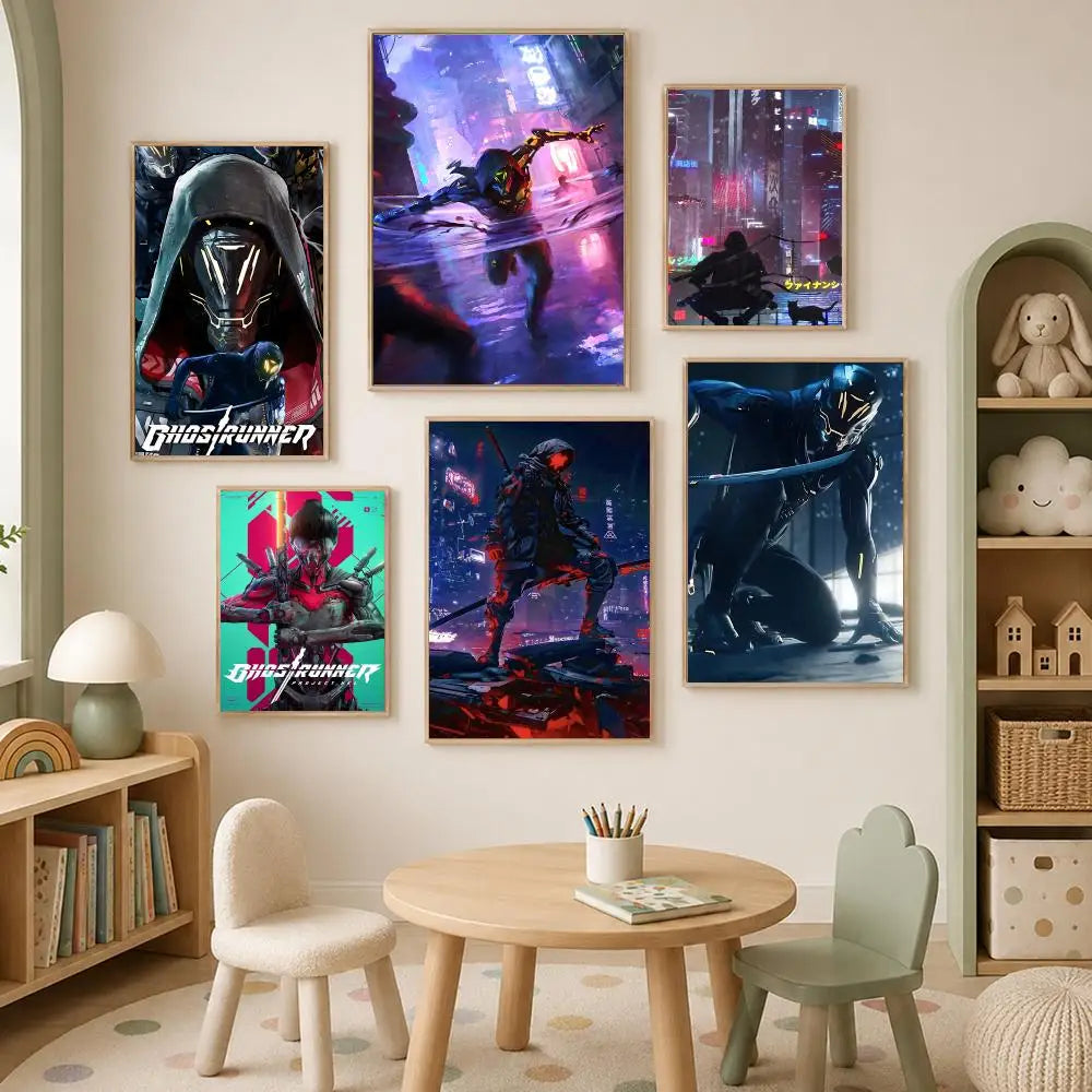 Ghostrunner Game Poster – Self-Stick HD Waterproof Wall Art Gaming Wall Poster Axl