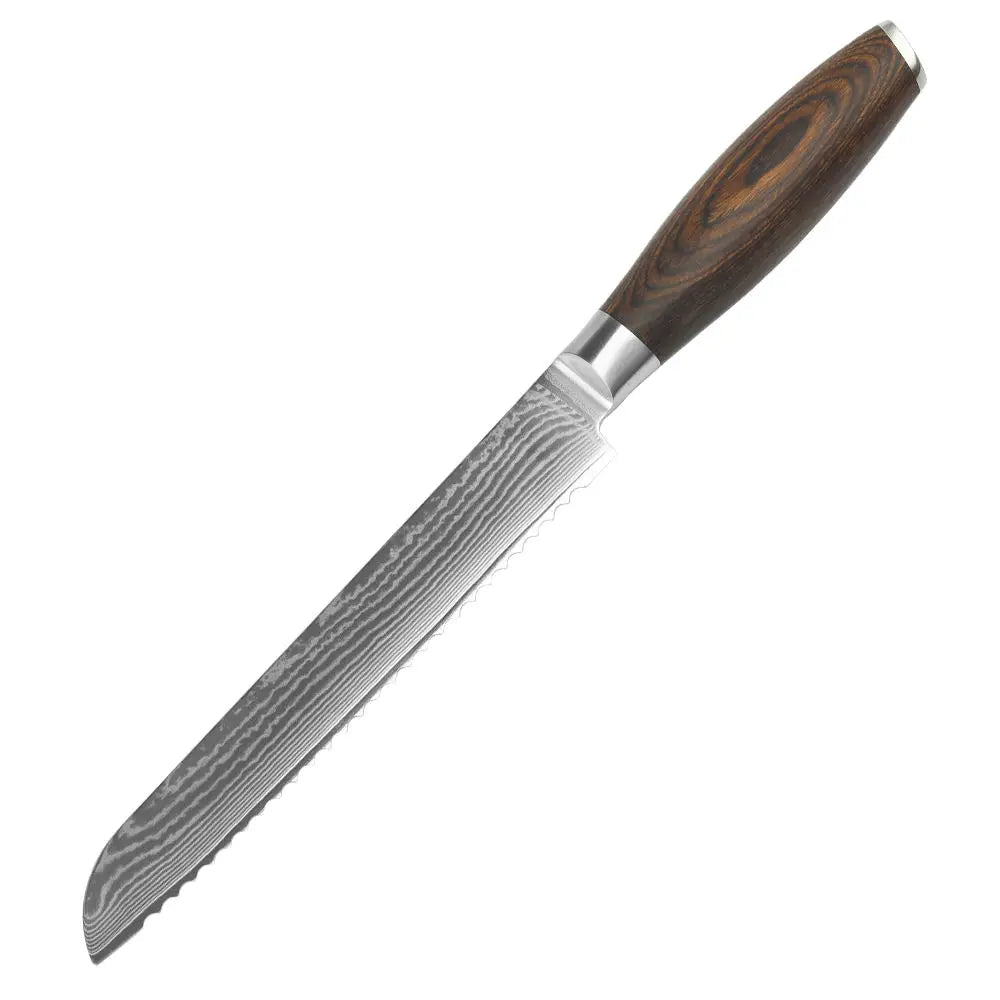 VG10 Damascus Steel 8" Japanese Chef Knife with Gift Box Damascus Chef Knife Axl 7 in Bread Knife China Mainland
