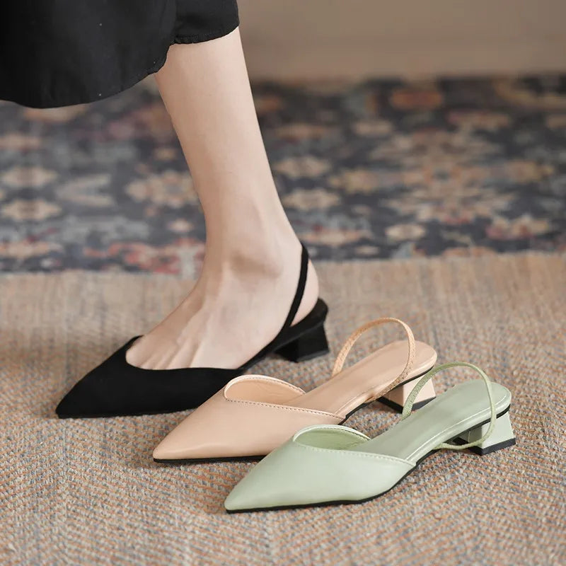 Women's Pointed Toe Ankle Strap Heeled Sandals | Minimalist Heeled Sandals Axl