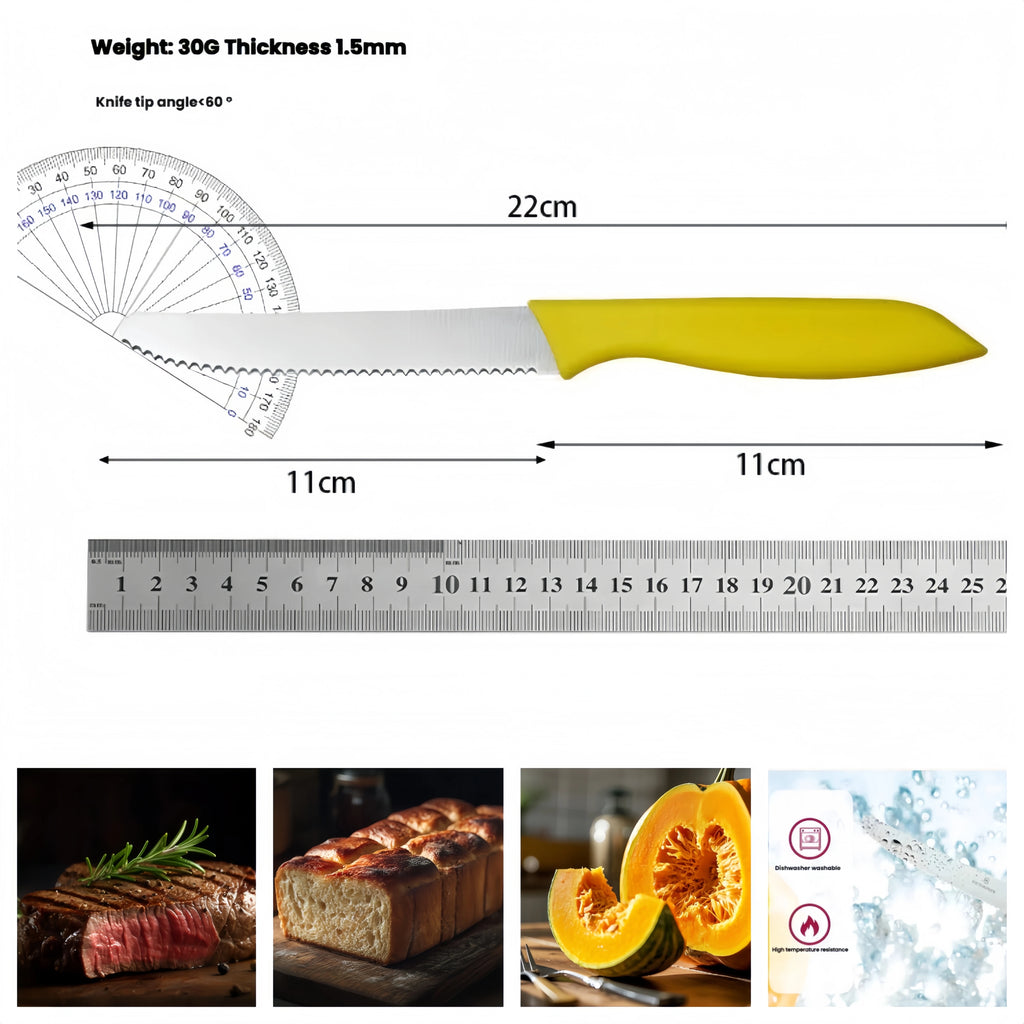 Serrated Steak & Bread Knife – Stainless Steel Multifunctional Serrated Kitchen Knife Axl
