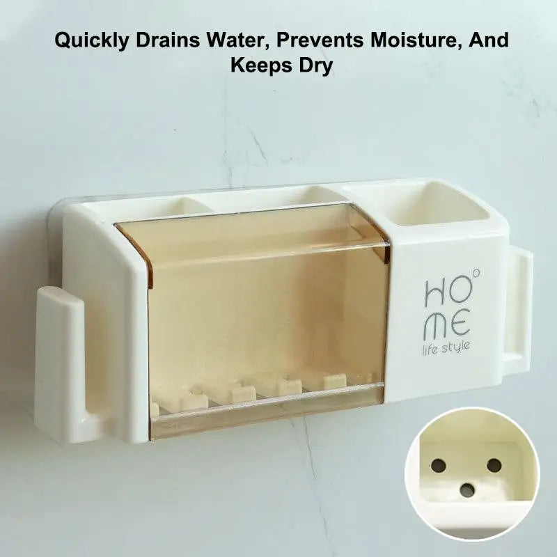 No-Drill Wall-Mounted Toothbrush Holder – 5-Slot Rack Toothbrush Holder Axl