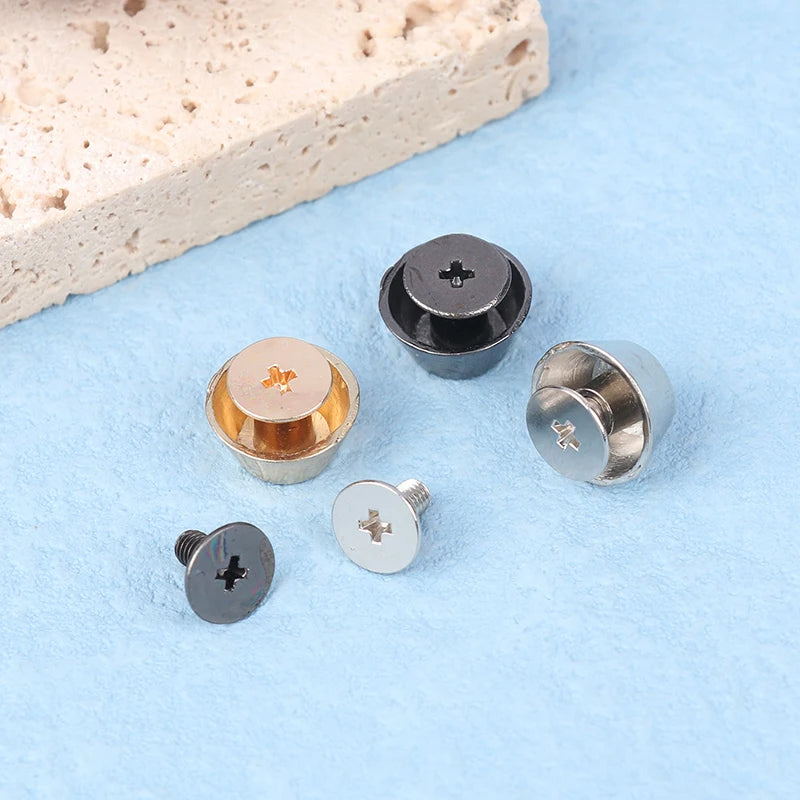 10-Set Metal Bag Bottom Rivets – DIY Leather Stud Feet Leather Craft Rivets Axl
