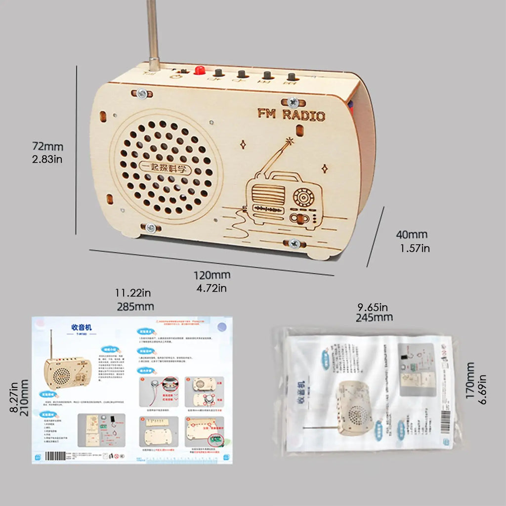 DIY Wooden Radio Kit – STEM Electronics Learning Set for Teens STEM Electronics Kit Axl