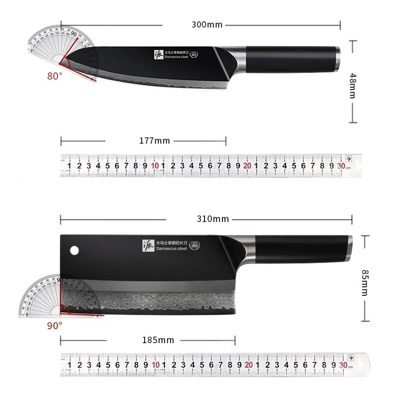PLYS Damascus Steel Chef Knife – Multi-Purpose Kitchen Knife Damascus Chef Knife Axl