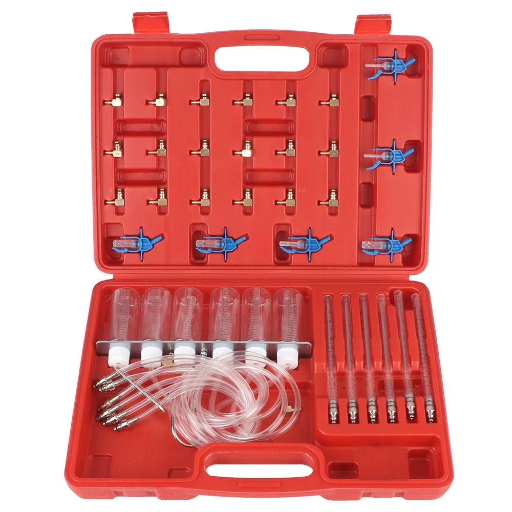Fuel Injector Return Flow Test Kit | Engine Pressure Gauge Automotive Diagnostic Kit Axl black