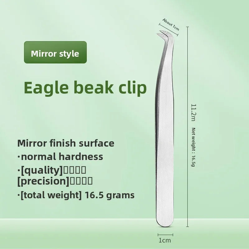 Lash Extension Tweezers – Curved Precision Stainless Steel Tool Lash Extension Tweezers Axl 1.5mmMirror light-Ea