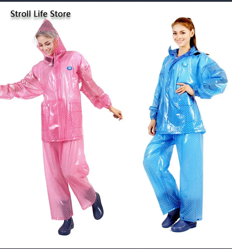 Waterproof Motorcycle Raincoat Suit – Transparent Pink Poncho Motorcycle Rain Suit Axl