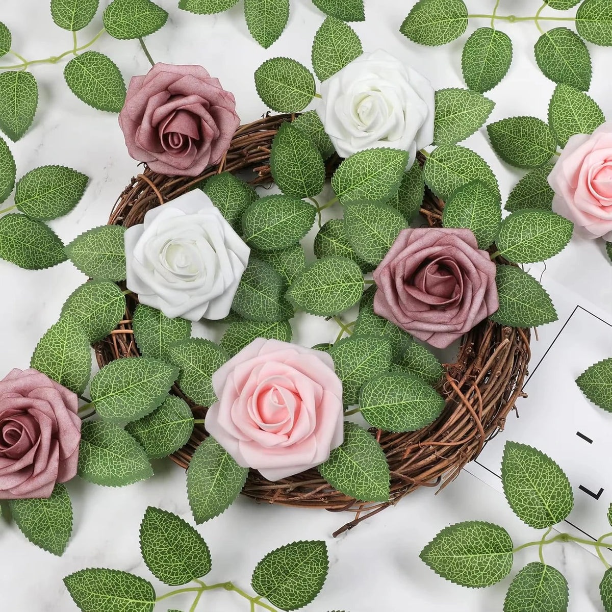 Artificial Silk Rose Leaves for Wedding, DIY & Home Decor Artificial Silk Leaves Axl