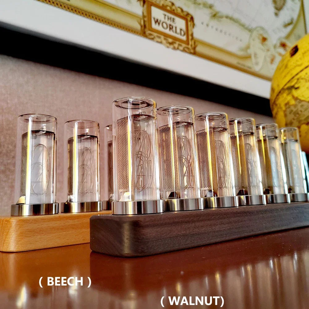 Nixie Tube Clock Wood RGB LED DIY Kit – Cyberpunk Desk Clock Nixie Tube Desk Clock Axl