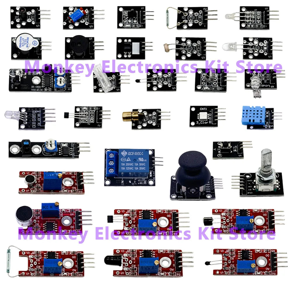 45-in-1 Sensor Modules Starter Kit for Arduino & Raspberry Pi Sensor Modules Kit Axl 37Kit Without Box