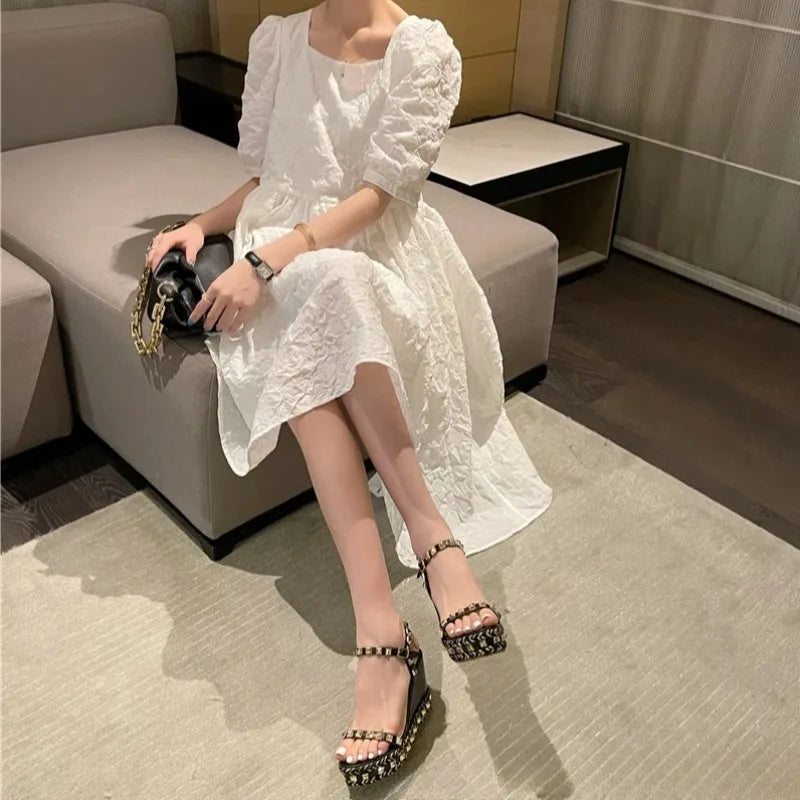 Women's Rivet Wedge Sandals – High Heel Buckle Strap Platform Wedge Sandals Axl