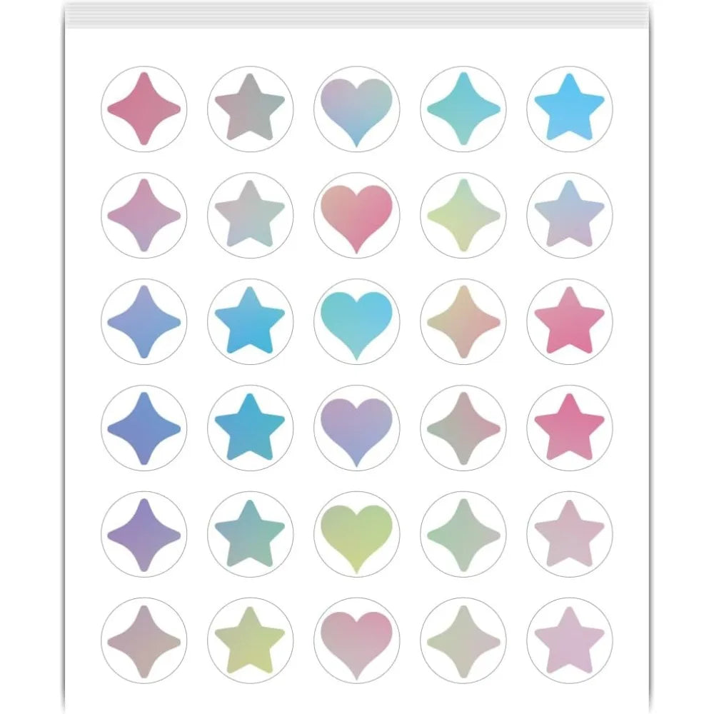 80-Sheet PVC Round Plan Stickers Set – Mixed Shapes 100x85mm Decorative Sticker Set Axl