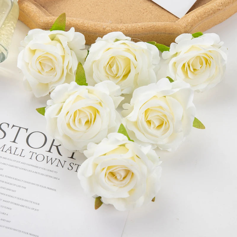 Silk Artificial Rose Heads 5/10 Pcs – Wedding & Home Decor Artificial Silk Flowers Axl color 1 5pcs
