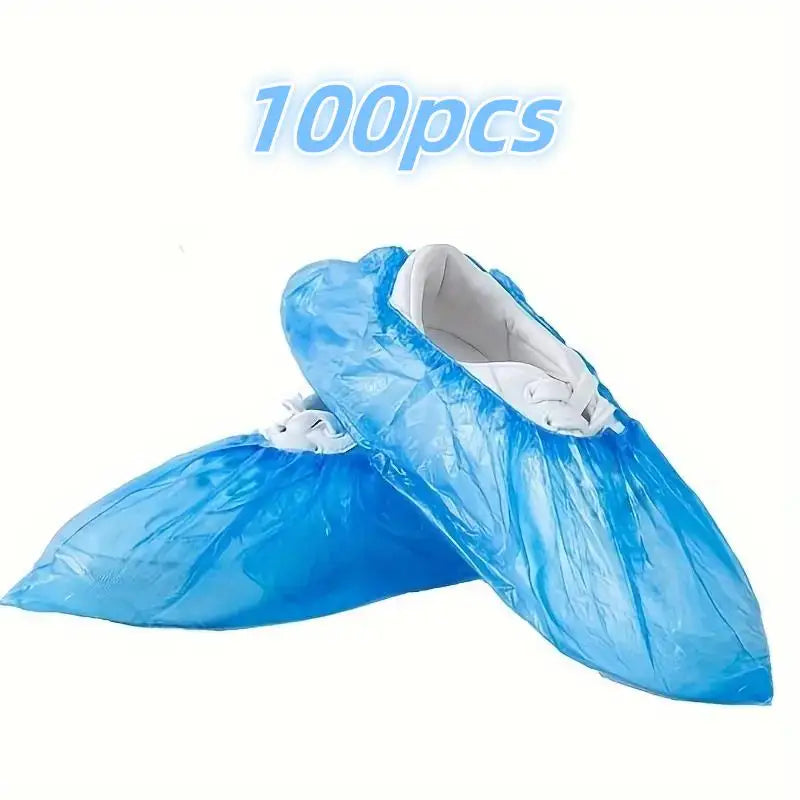 100 PCS Disposable Anti-Slip Shoe Covers – Heavy-Duty PE Disposable Shoe Covers Axl 100pcs