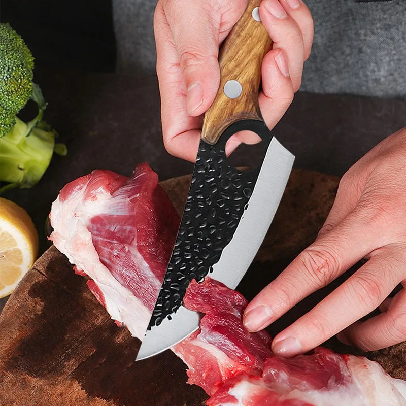 Stainless Steel Kitchen Knife Set – Cleaver, Boning & Scissors Kitchen Knife Set Axl