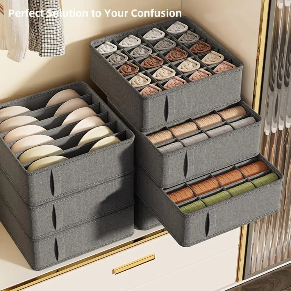 Foldable Fabric Drawer Organizer – Underwear & Socks Storage Box Closet Drawer Organizer Axl