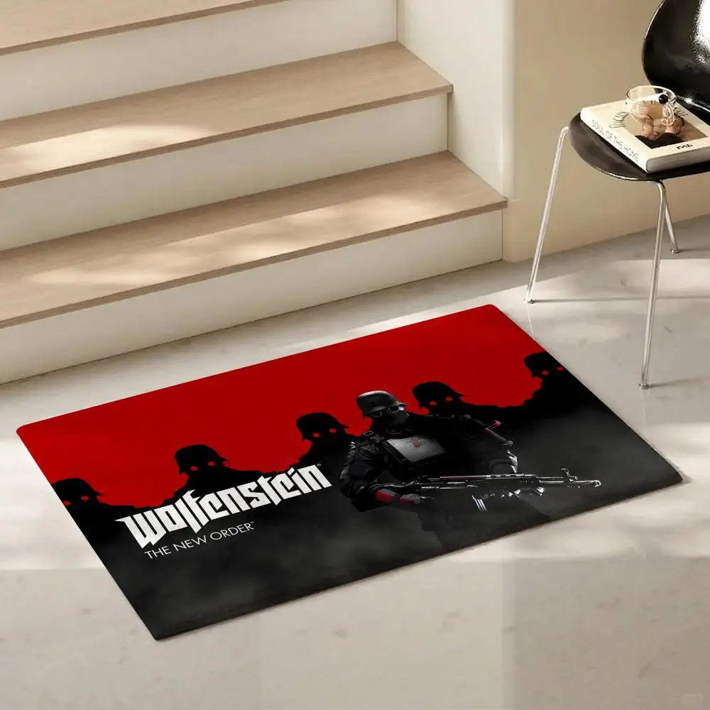Wolfenstein Classic Game Flannel Floor Mat – Non-Slip Rug Flannel Floor Mat Axl