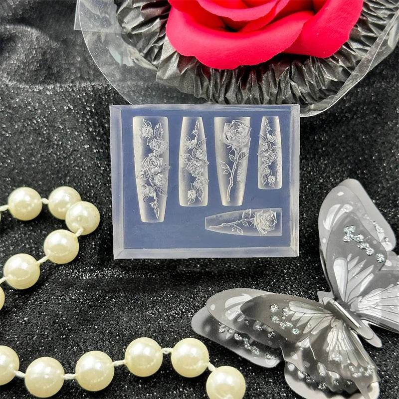 Rose Flower Silicone Nail Art Mold – DIY Charm & Jewelry Maker Nail Art Mold Axl